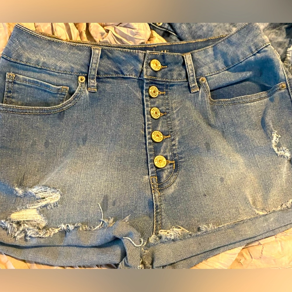 Rewash denim button fly high rise